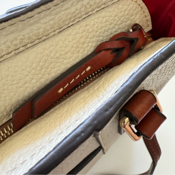 Dooney & Burke Cream Pebble Grain Lexington Shoulder Tote Bag - Picture 10 of 15